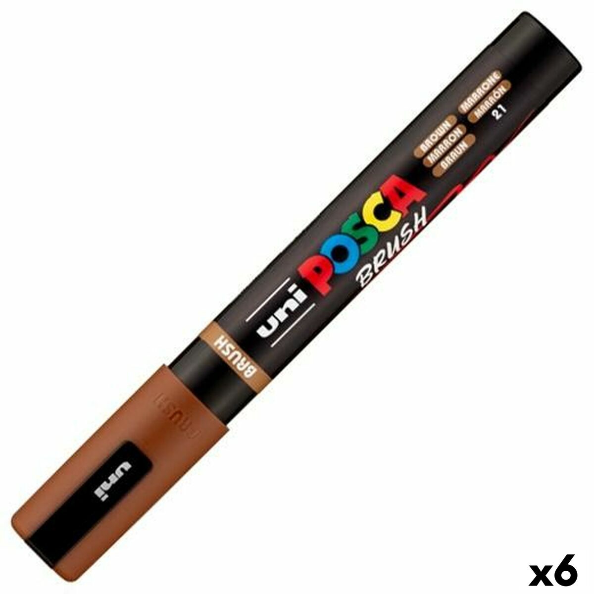 Marcador BRUSH POSCA PC-5BR Marrón (6 Unidades)