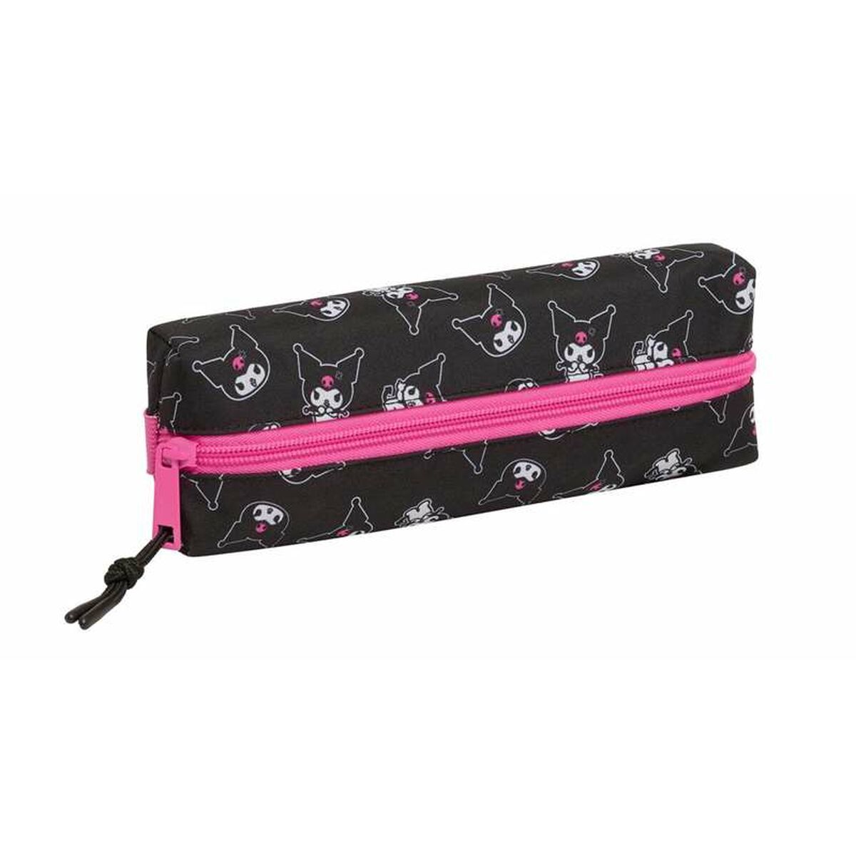 Estuche Escolar Kuromi Negro Fucsia 22 x 4 x 7 cm