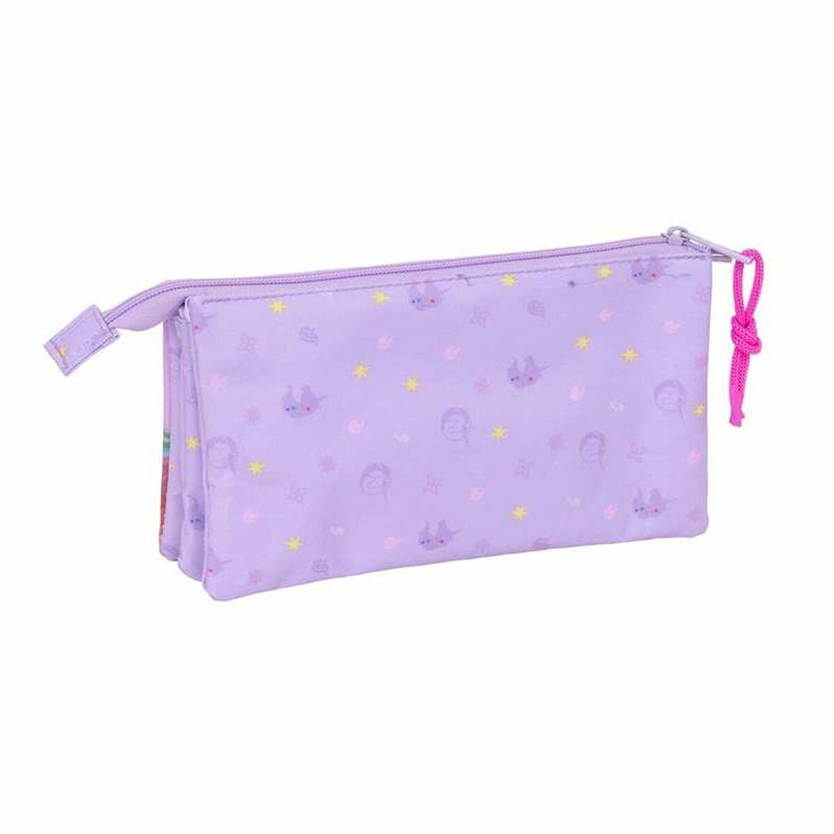 Portatodo Triple Unicorn Academy Lila 22 x 12 x 3 cm