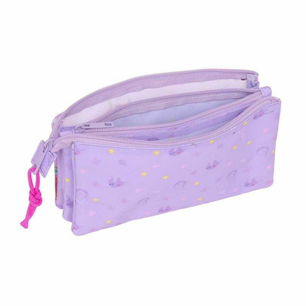 Portatodo Triple Unicorn Academy Lila 22 x 12 x 3 cm