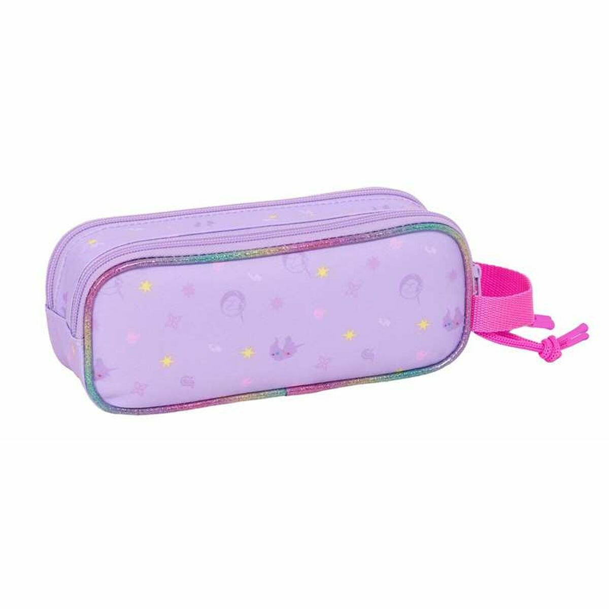 Portatodo Doble Unicorn Academy Lila 21 x 8 x 6 cm