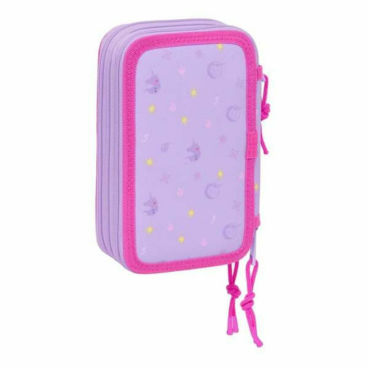 Plumier Triple Unicorn Academy Lila 12,5 x 19,5 x 5,5 cm 37 Piezas