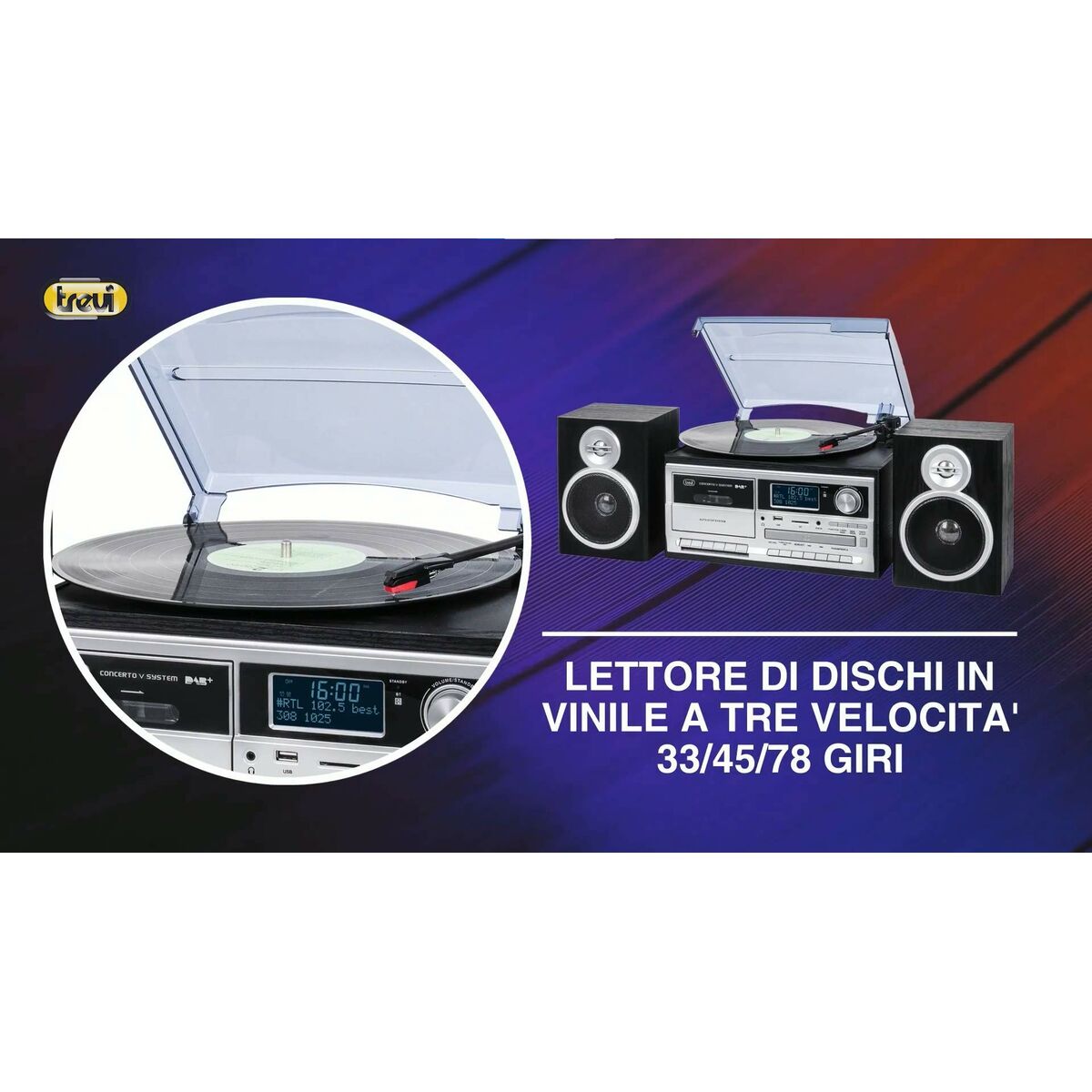 Tocadiscos Trevi 0T107230 Madera