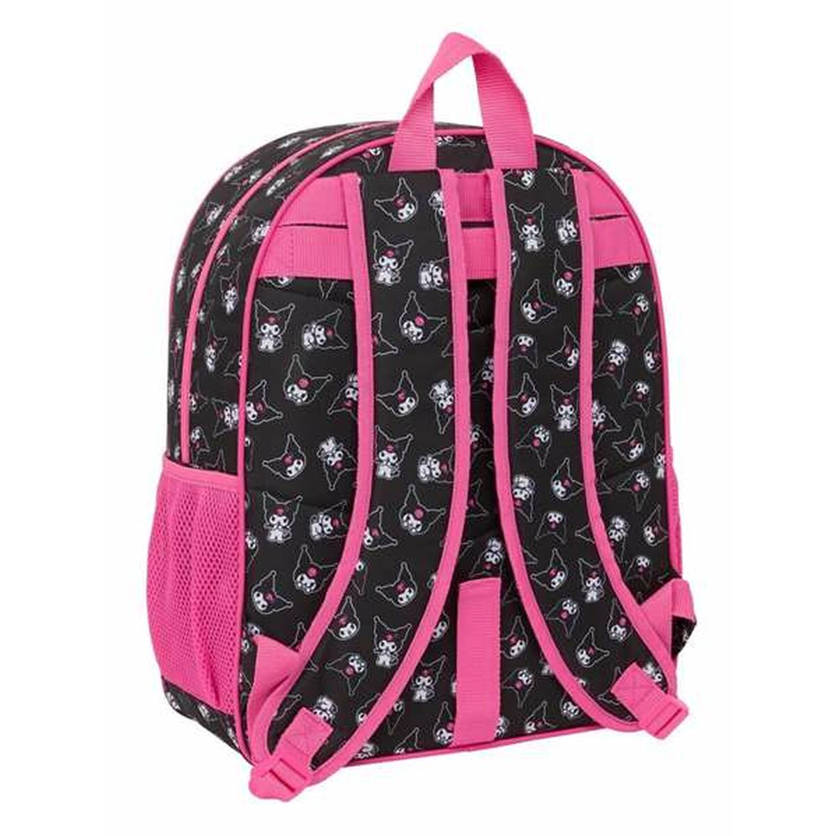 Mochila Escolar Kuromi Negro Fucsia 33 x 42 x 14 cm