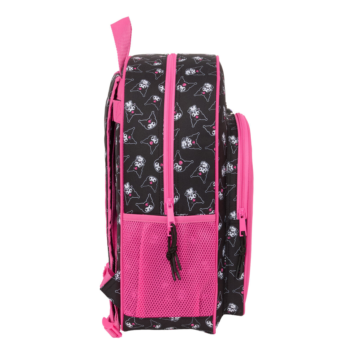 Mochila Escolar Kuromi Negro Fucsia 33 x 42 x 14 cm
