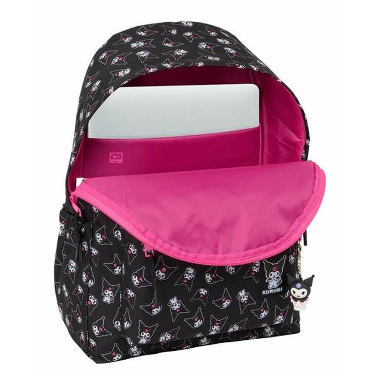 Mochila Escolar Kuromi Negro Fucsia 31 x 43 x 13 cm