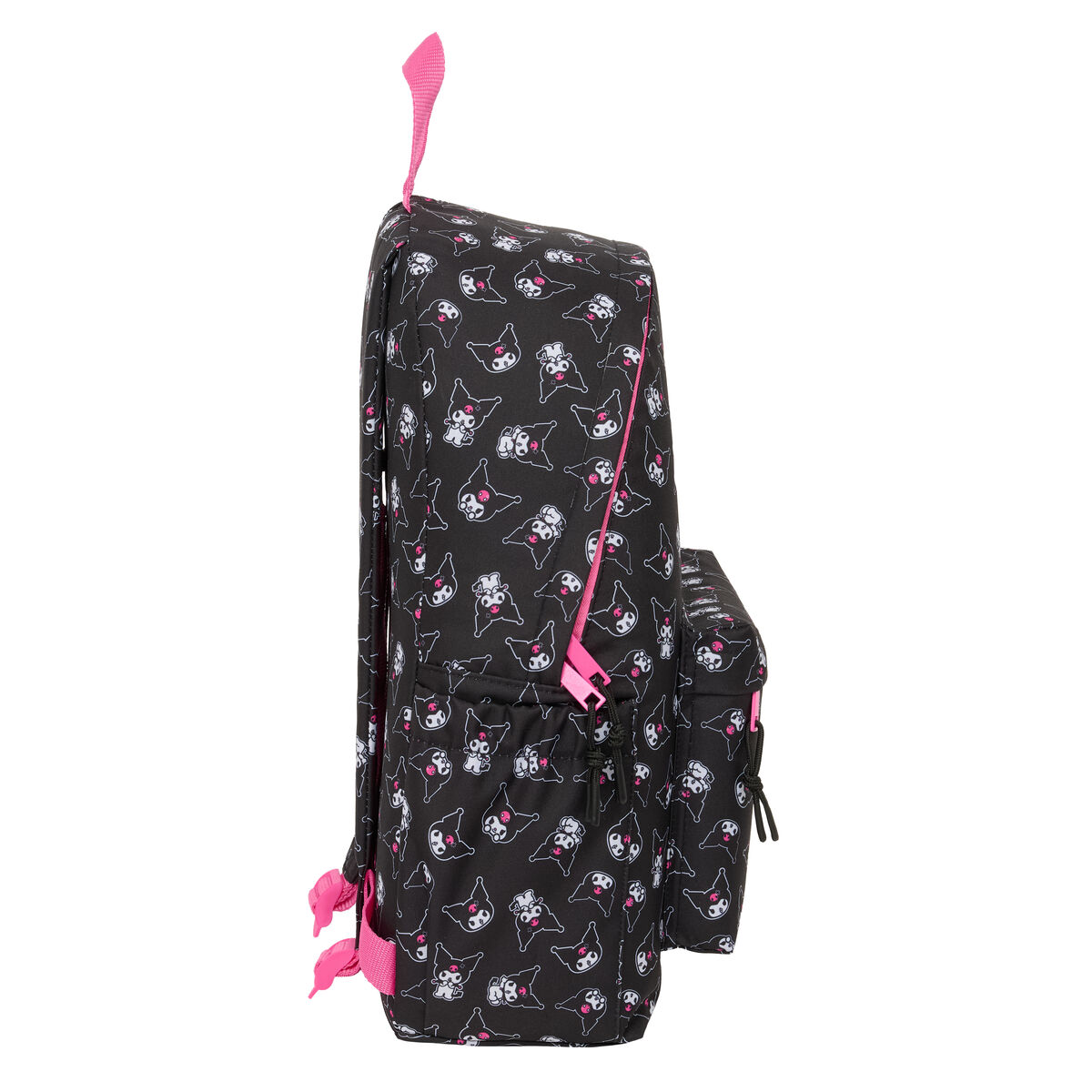 Mochila Escolar Kuromi Negro Fucsia 31 x 43 x 13 cm