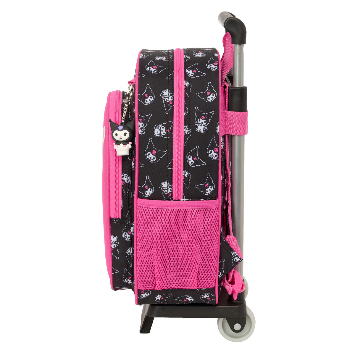 Mochila Escolar con Ruedas Kuromi Negro Fucsia 26 x 11 x 67 cm 26 x 34 x 11 cm