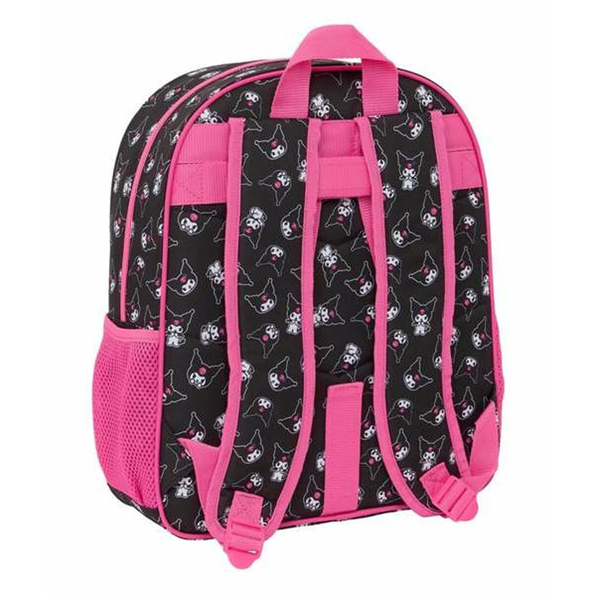 Mochila Escolar Kuromi Negro Fucsia 32 x 38 x 12 cm