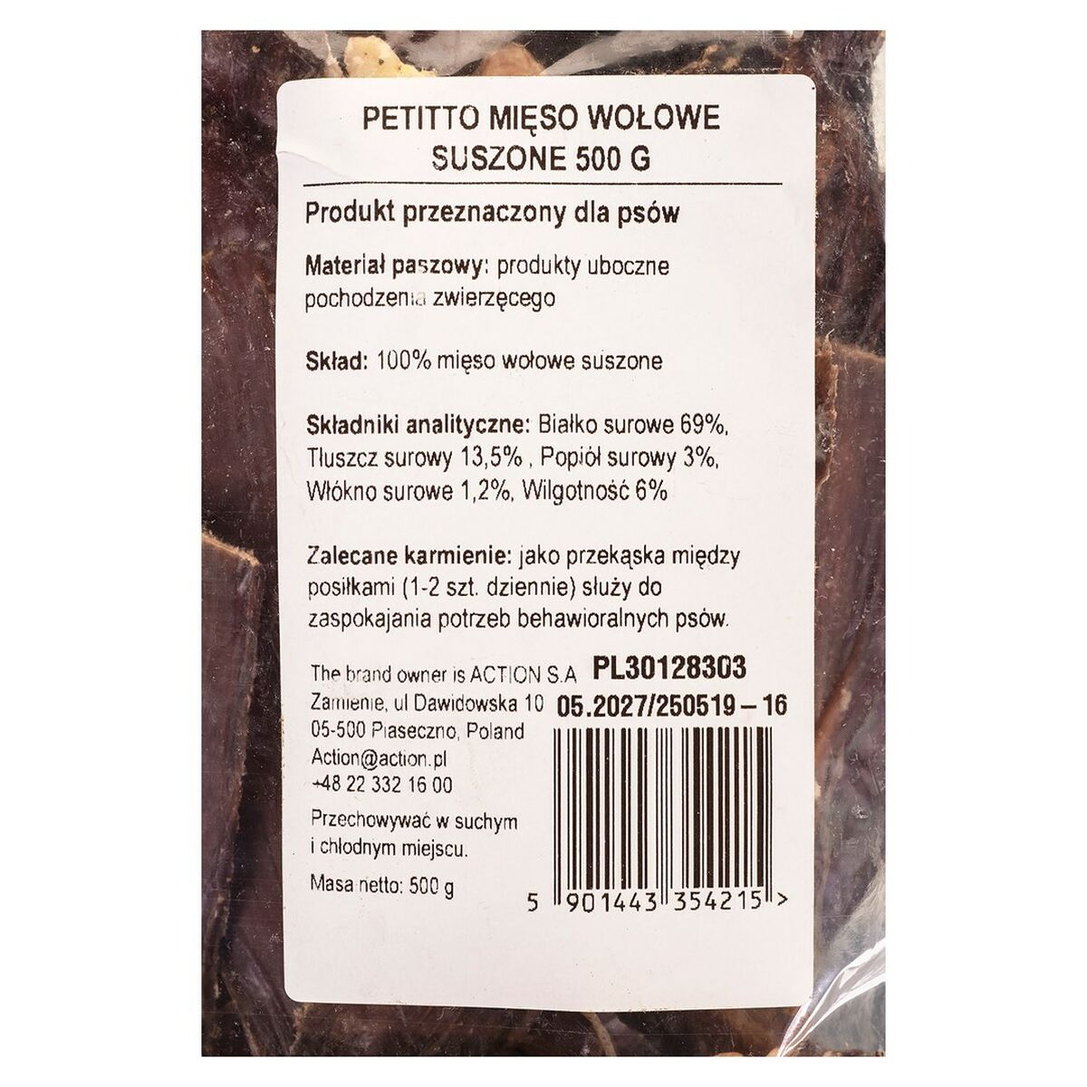 Snack para Perros Petitto Carne de vacuno 500 g