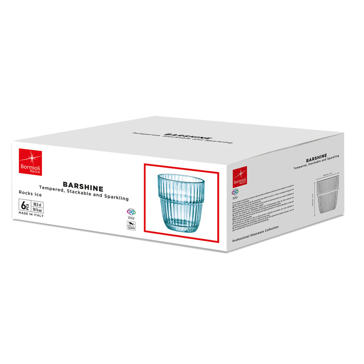 Vaso de agua Bormioli Rocco Barshine Azul Vidrio 300 ml (6 Unidades)