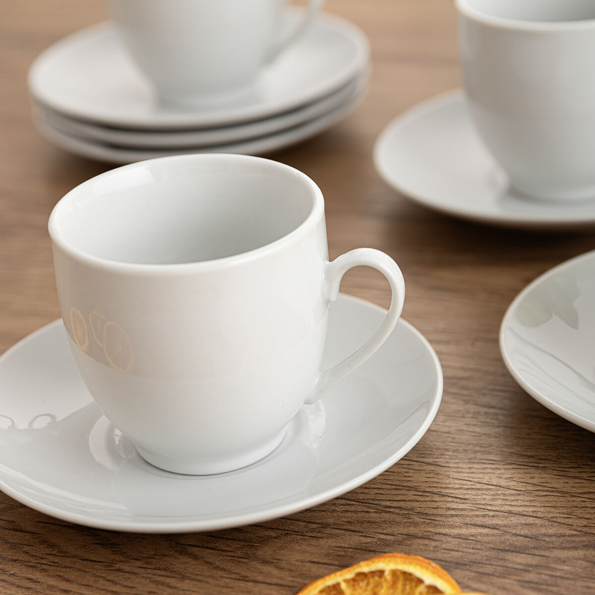 Taza con Plato Quid New Renova Blanco Cerámica 200 ml (6 Unidades)