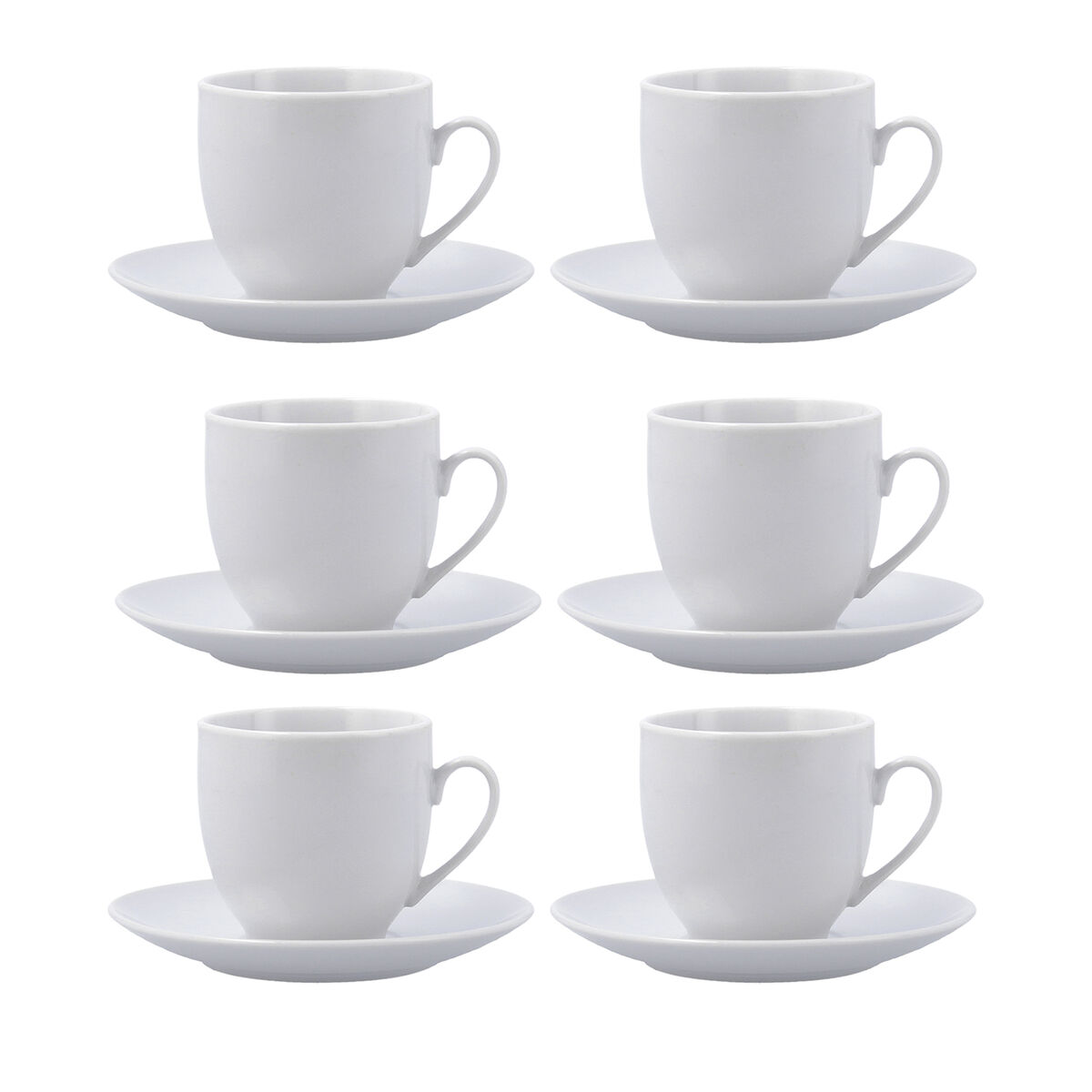 Taza con Plato Quid New Renova Blanco Cerámica 200 ml (6 Unidades)