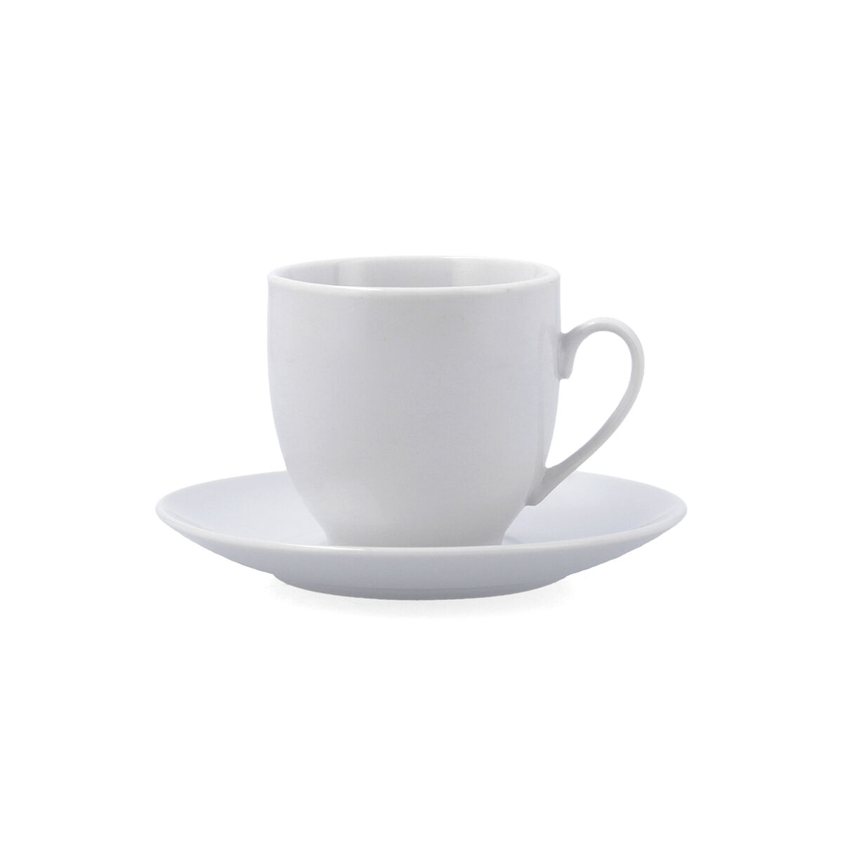 Taza con Plato Quid New Renova Blanco Cerámica 200 ml (6 Unidades)