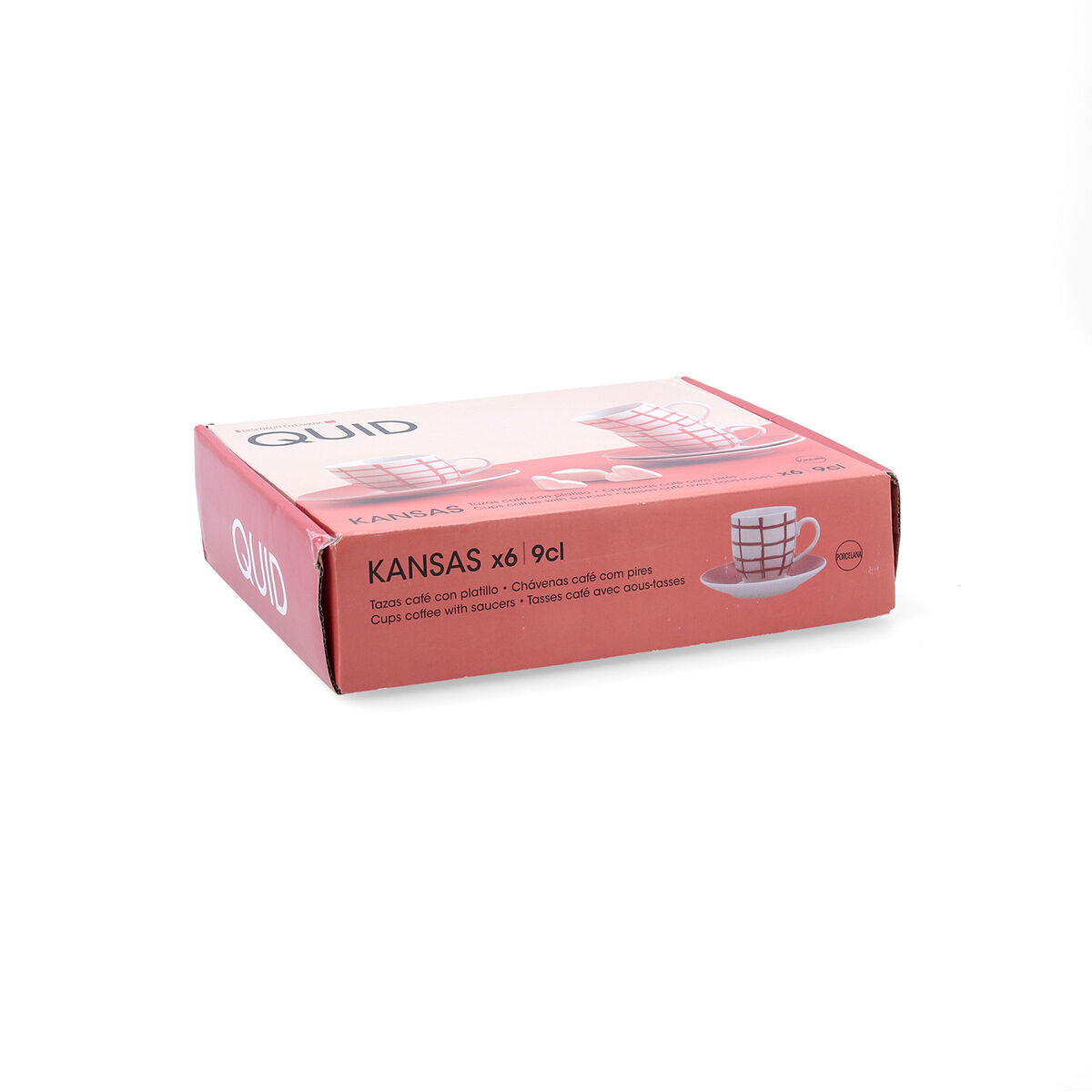Taza con Plato Quid Kansas Rojo Cerámica 90 ml (6 Unidades)