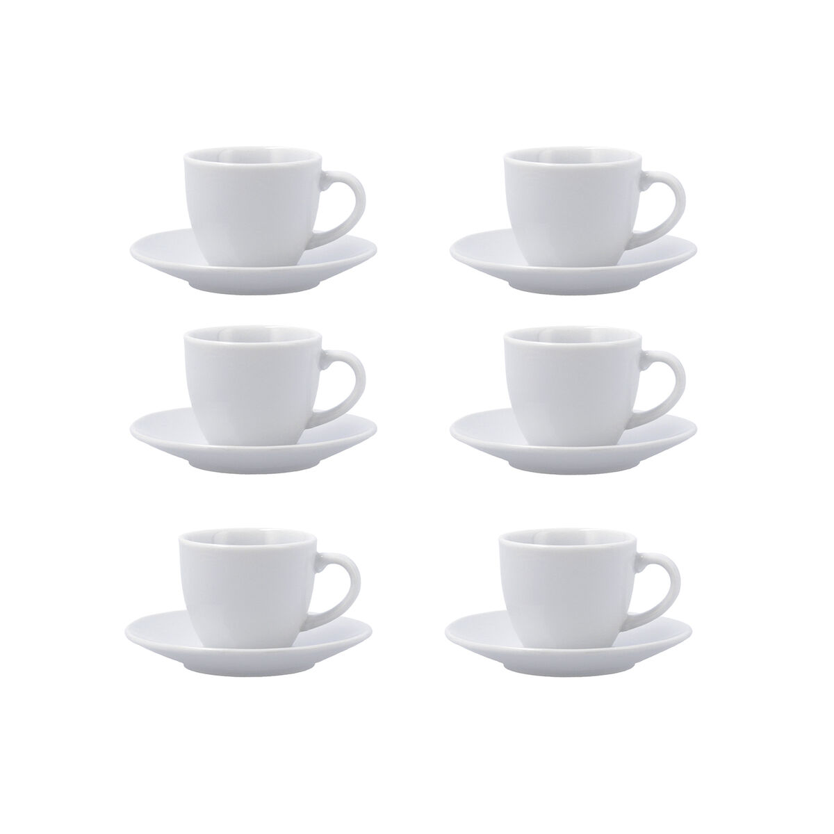 Taza con Plato Quid New Renova Blanco Cerámica 90 ml (6 Unidades)