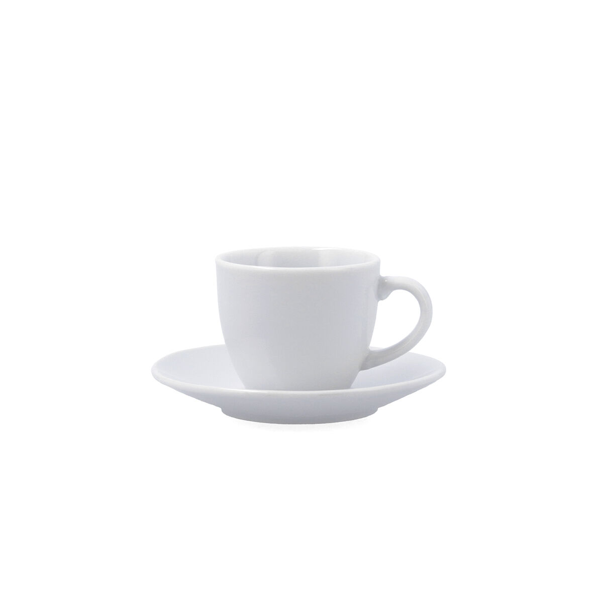 Taza con Plato Quid New Renova Blanco Cerámica 90 ml (6 Unidades)