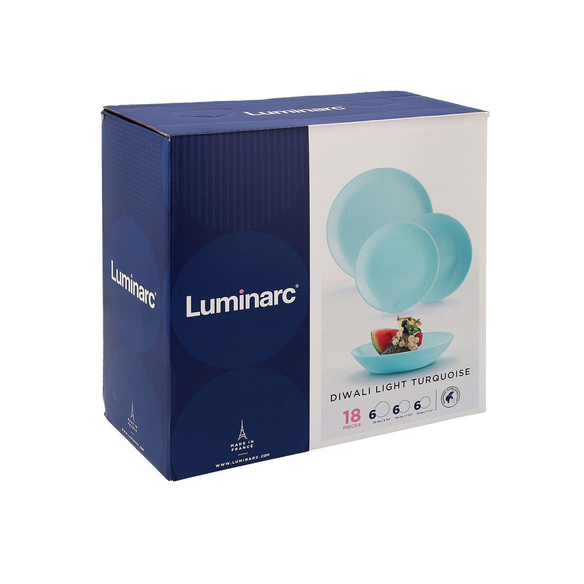 Vajilla Luminarc Diwali Turquesa Turquesa Vidrio 18 Piezas