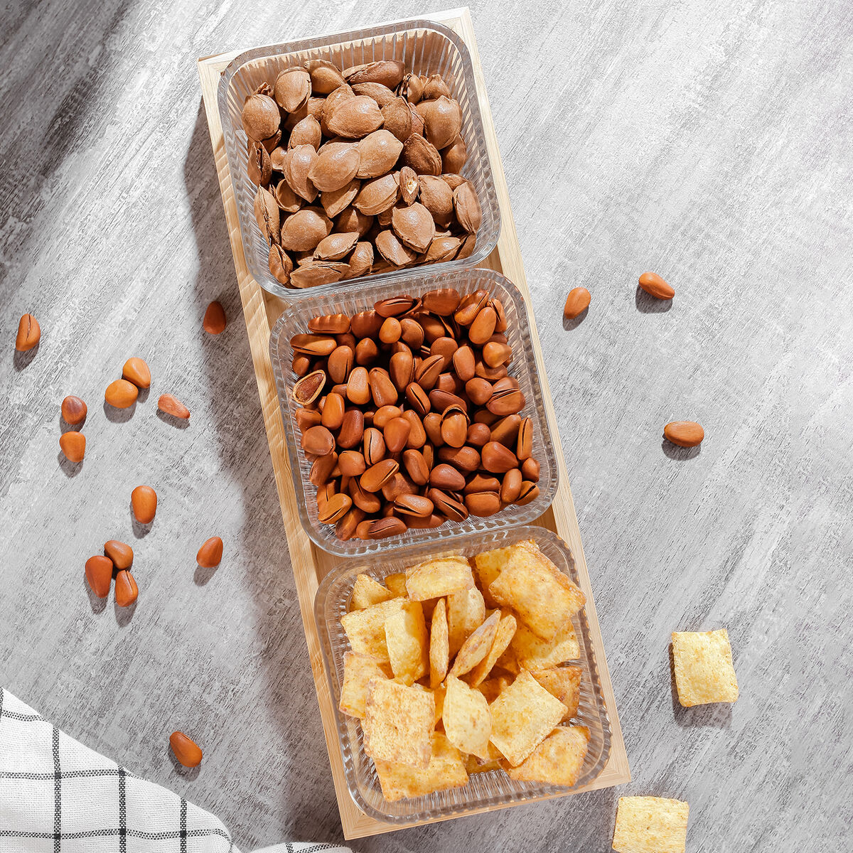 Set de Aperitivo Quid Trend Marrón Transparente Vidrio Bambú