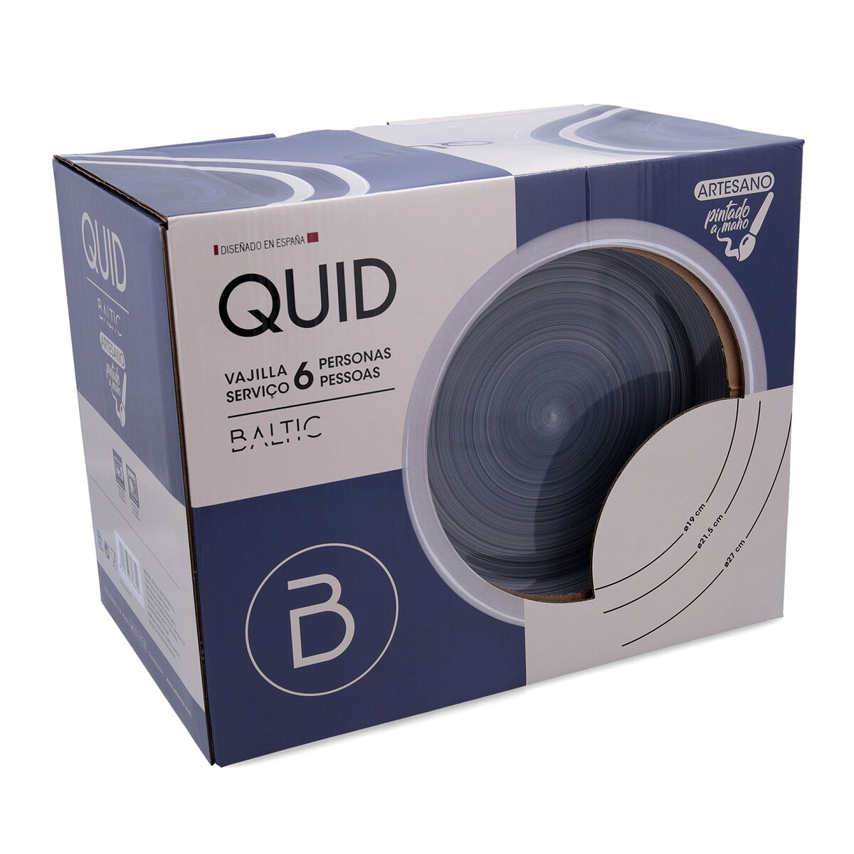 Vajilla Quid Baltic Gris Cerámica 18 Piezas