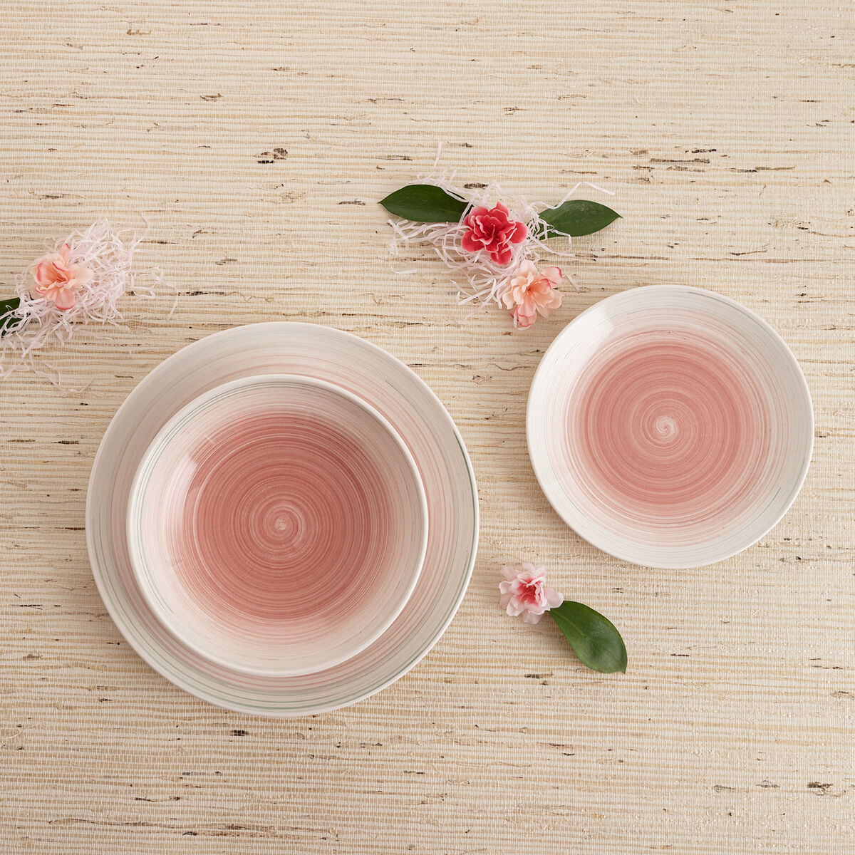 Vajilla Quid Velvet Rosa Cerámica 18 Piezas