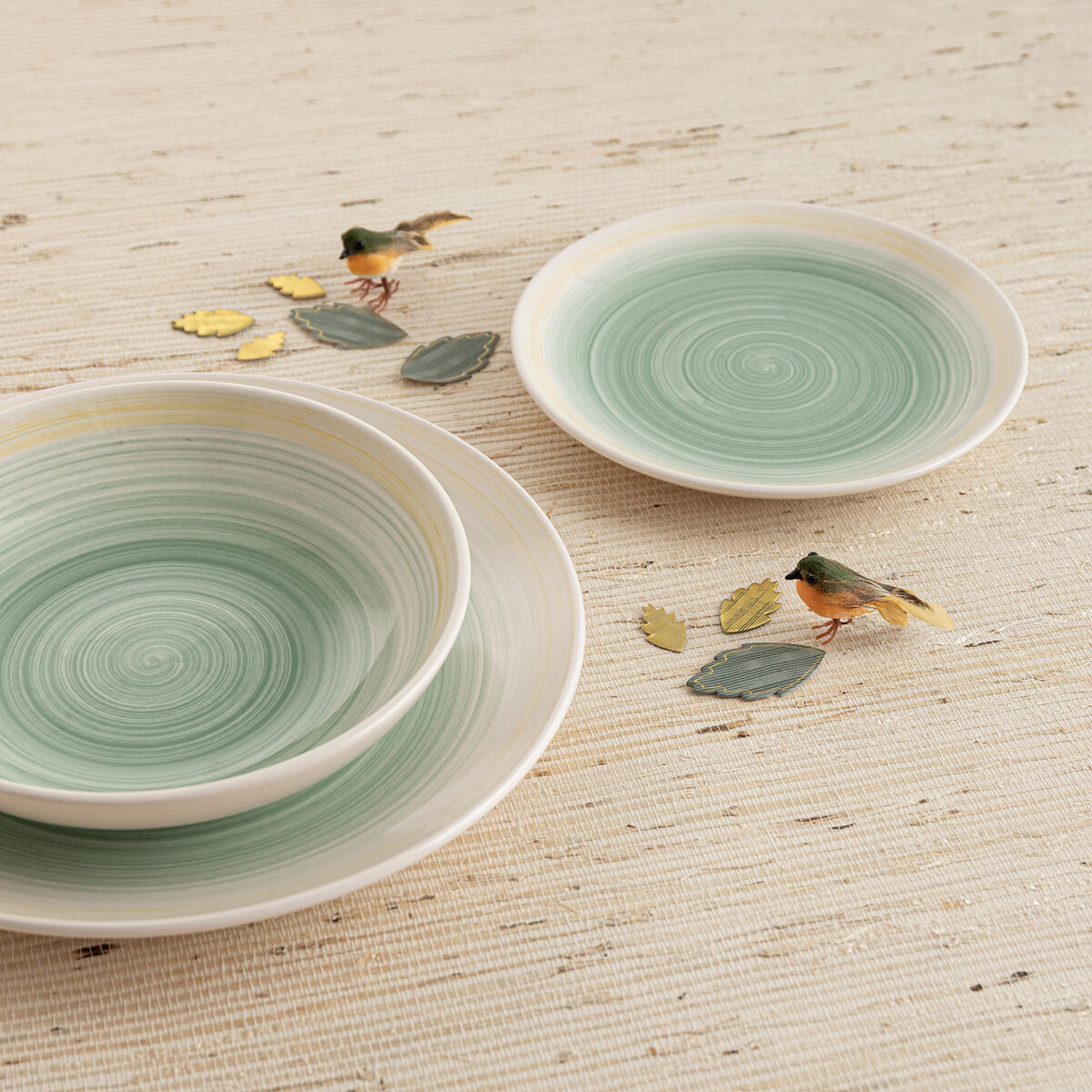 Vajilla Quid Velvet Verde Cerámica 18 Piezas