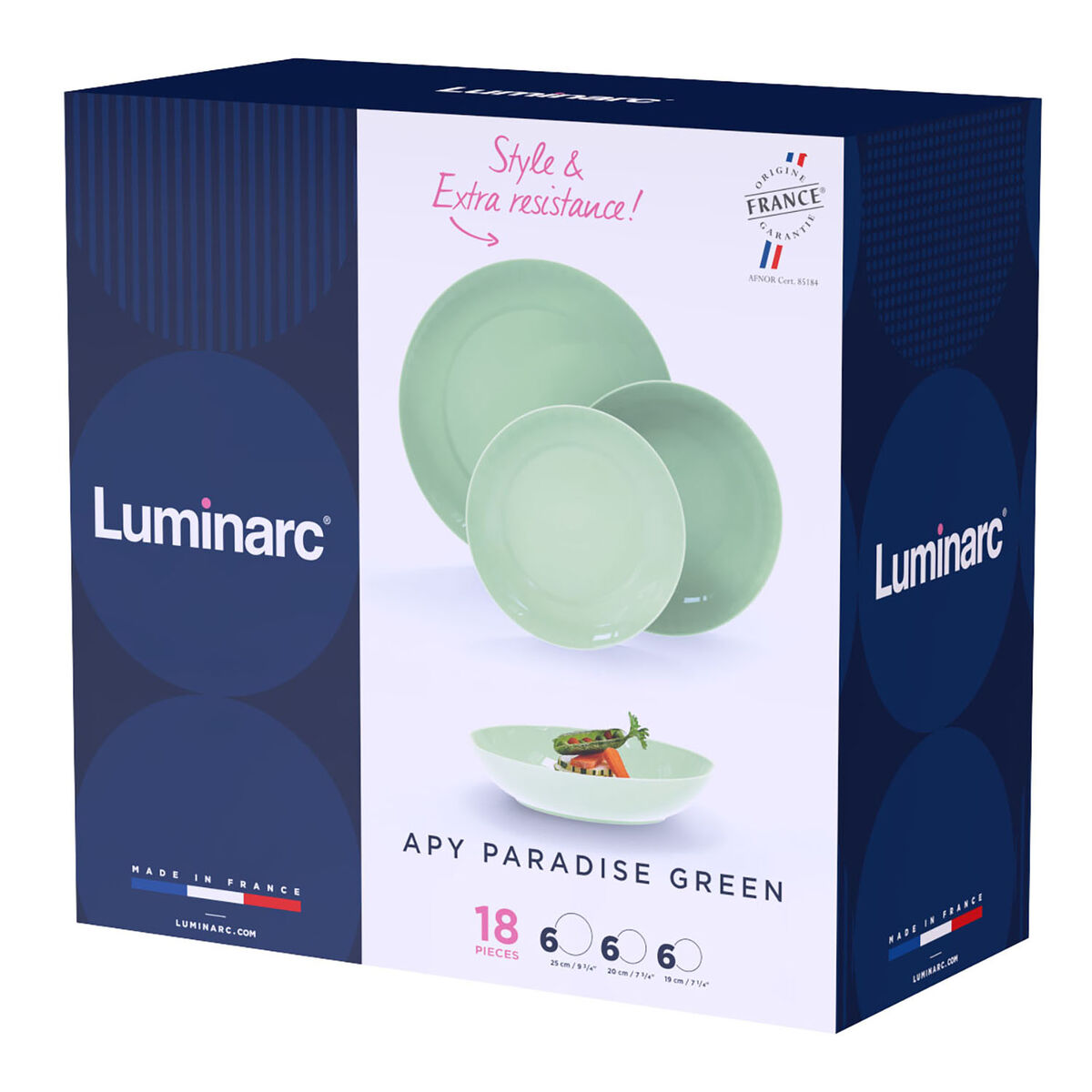 Vajilla Luminarc Apy Paradise Verde Verde Vidrio 18 Piezas