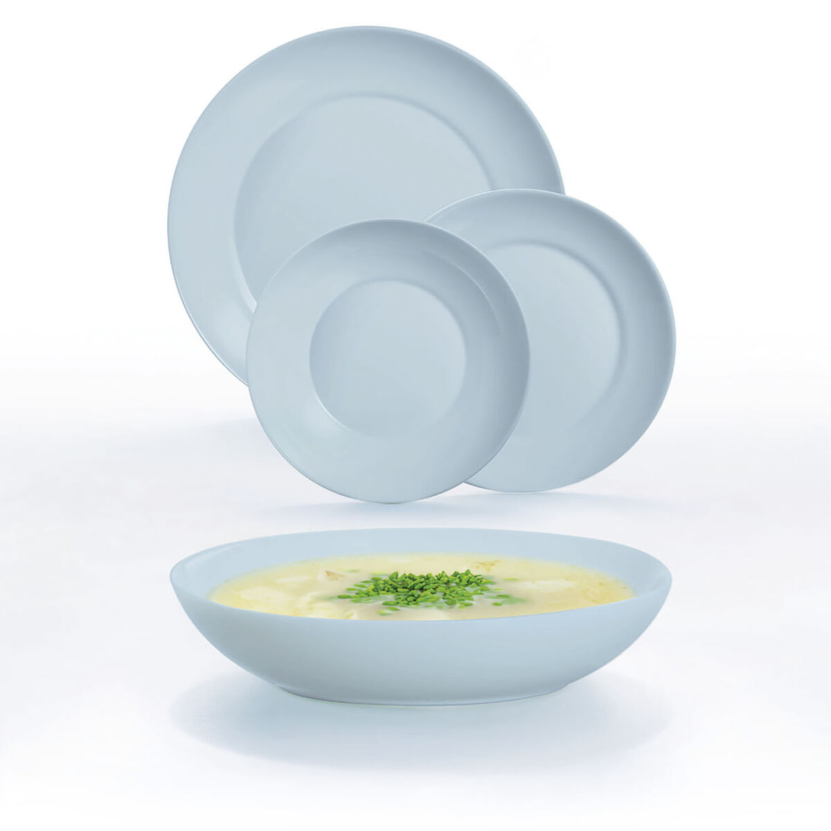 Vajilla Luminarc Apy Paradise Azul Azul Vidrio 18 Piezas