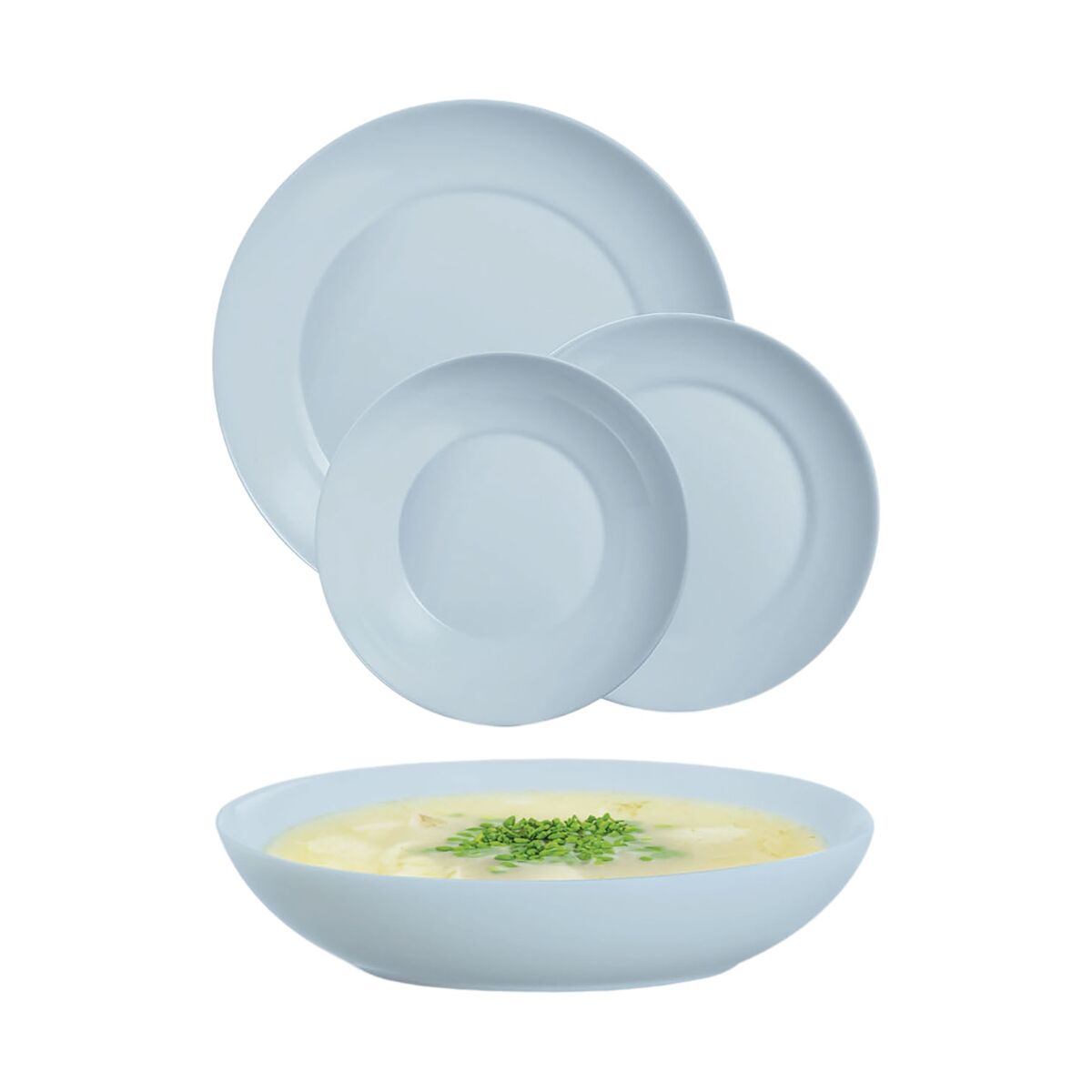 Vajilla Luminarc Apy Paradise Azul Azul Vidrio 18 Piezas