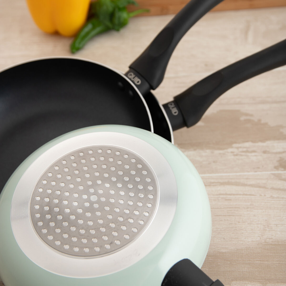 Set de Sartenes Quid Tropic Verde Metal 3 Piezas