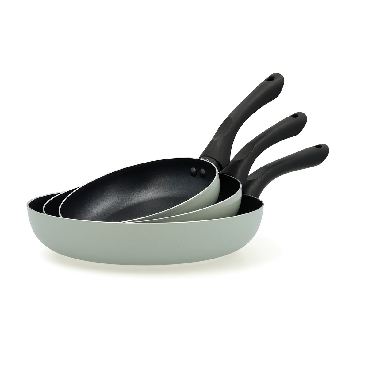 Set de Sartenes Quid Tropic Verde Metal 3 Piezas