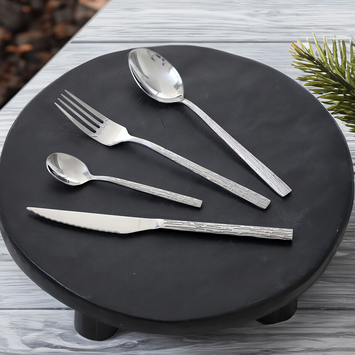 Cubertería Amefa Caligraphy Acero Metal 24 Piezas