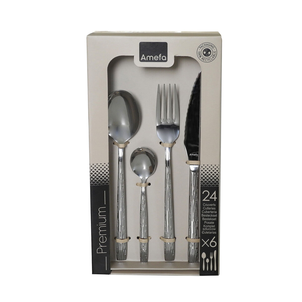 Cubertería Amefa Caligraphy Acero Metal 24 Piezas