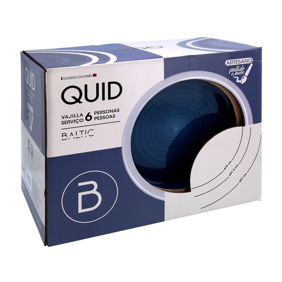 Vajilla Quid Baltic Azul Cerámica 18 Piezas