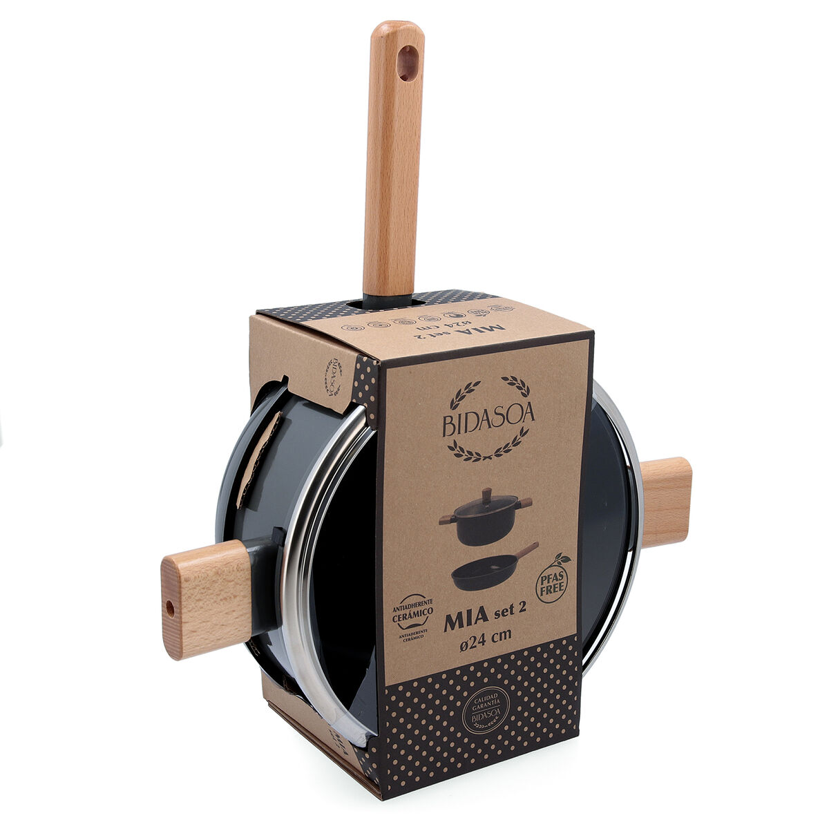 Batería de Cocina Bidasoa Mia Gris 2 Piezas