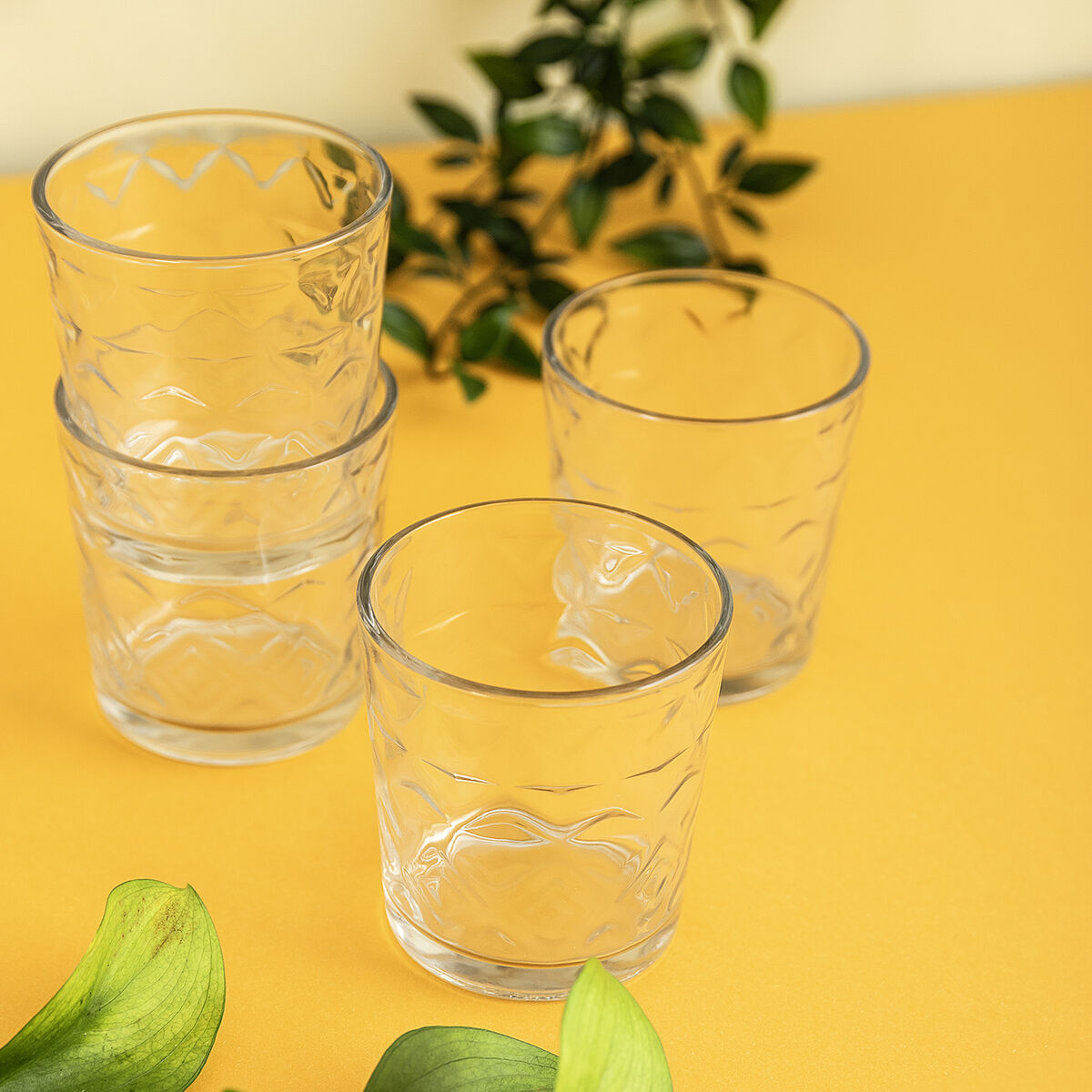 Vaso de agua Quid Rombos Transparente Vidrio 260 ml (6 Unidades)