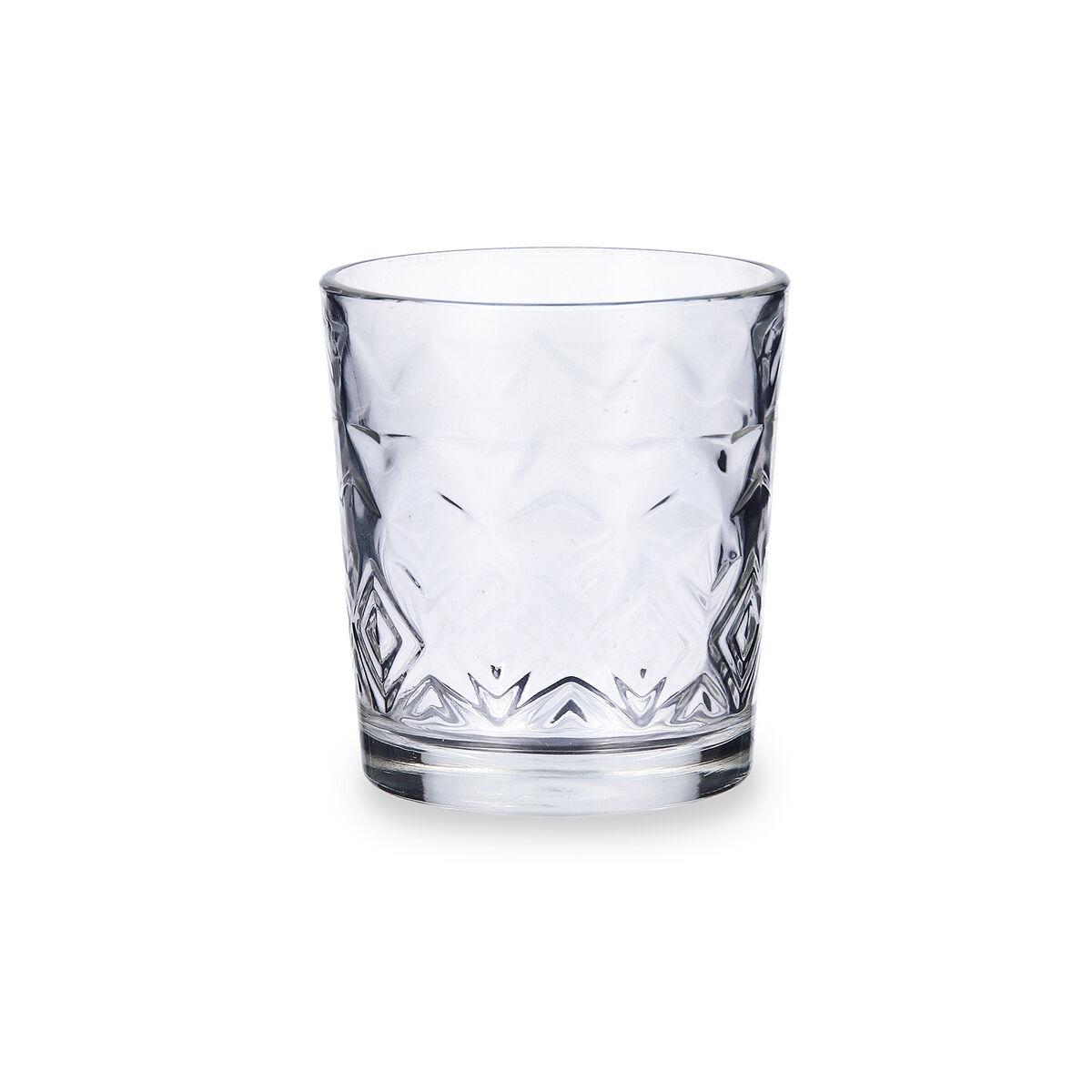 Vaso de agua Quid Rombos Transparente Vidrio 260 ml (6 Unidades)