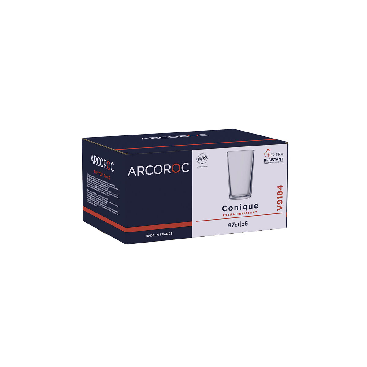 Vaso de agua Arcoroc Conique Transparente Vidrio 470 ml (6 Unidades)