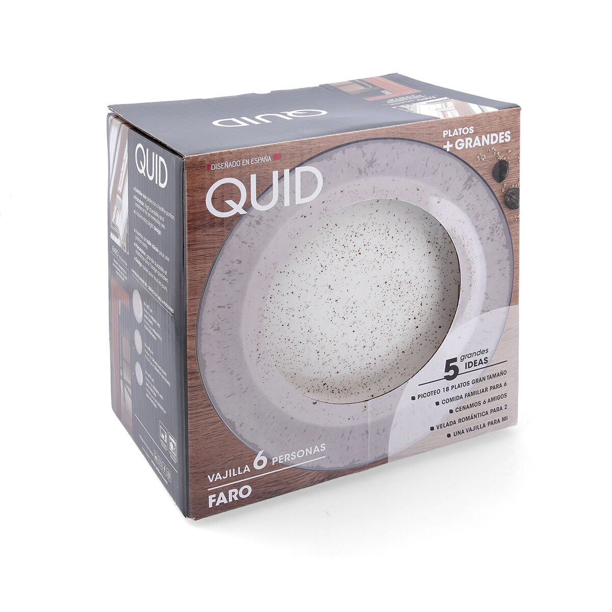 Vajilla Quid Faro Blanco Cerámica 18 Piezas