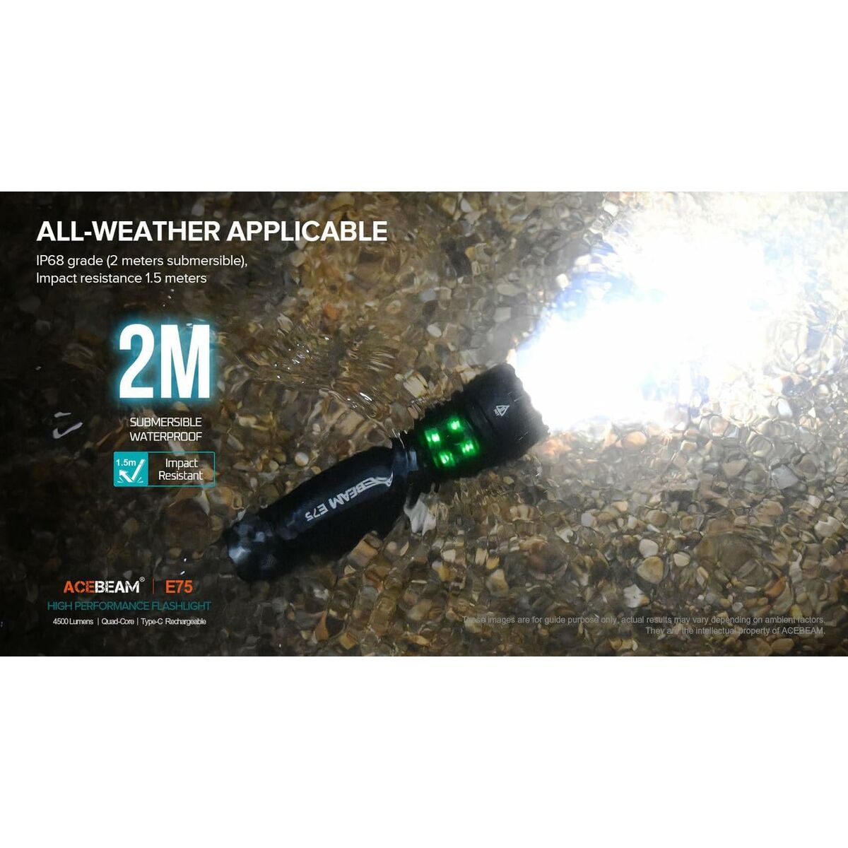 Linterna Acebeam E75 BLACK 5000K