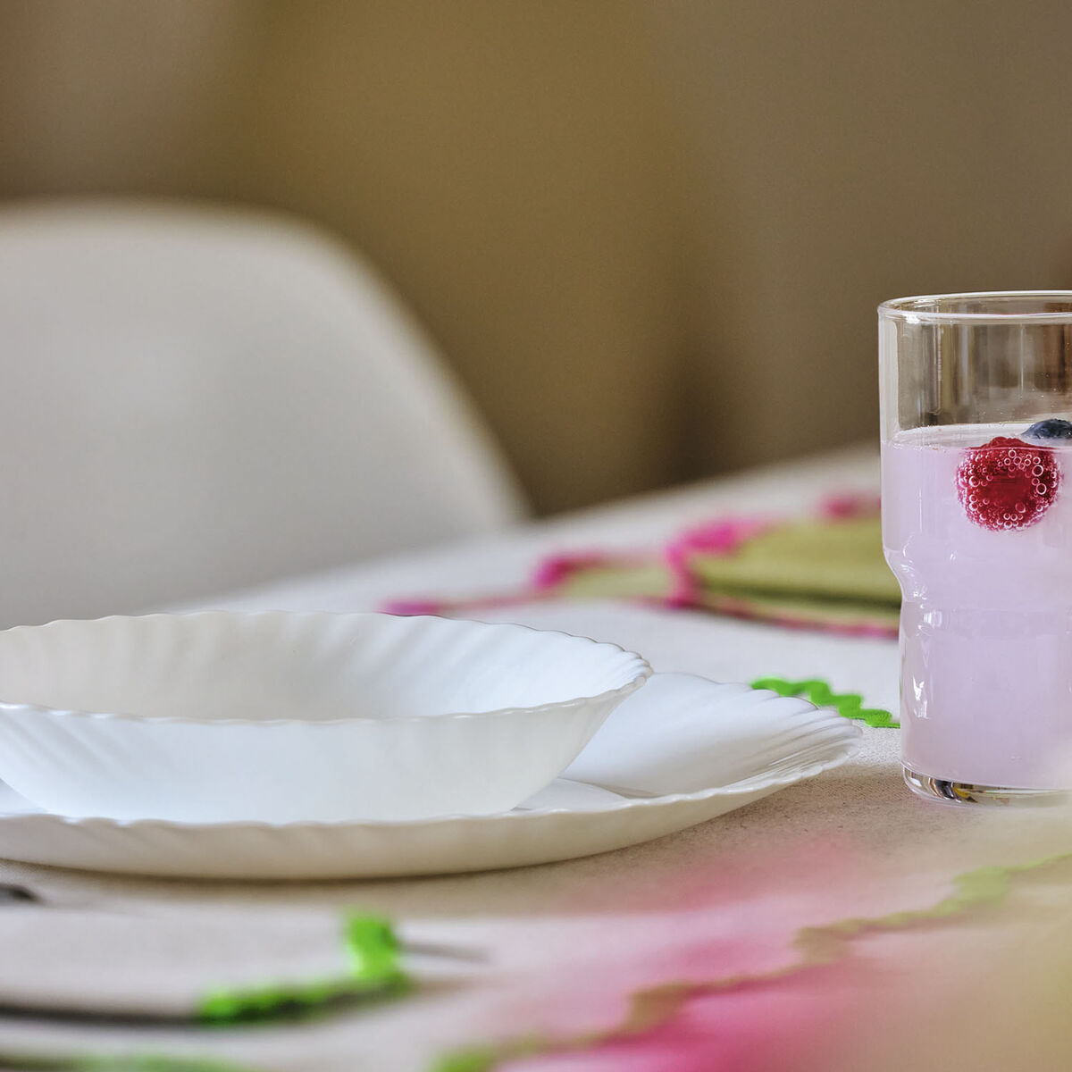 Vajilla Luminarc Feston Blanco Vidrio 18 Piezas