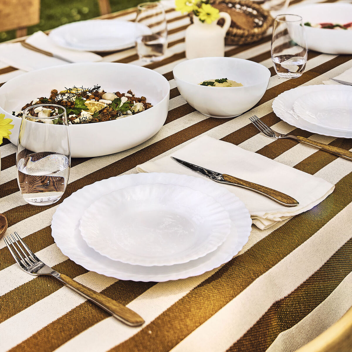 Vajilla Luminarc Feston Blanco Vidrio 18 Piezas