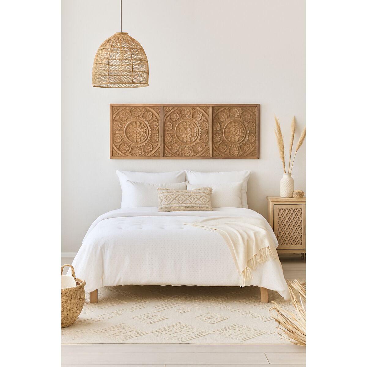 Cabecero de Cama Home ESPRIT Natural 182 X 3,5 X 60 CM