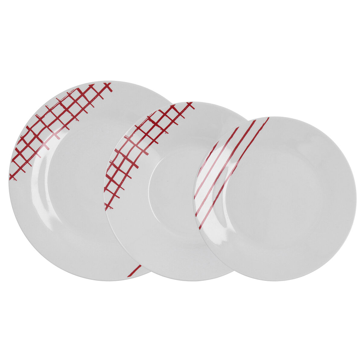 Vajilla Quid Kansas Rojo Cerámica 18 Piezas