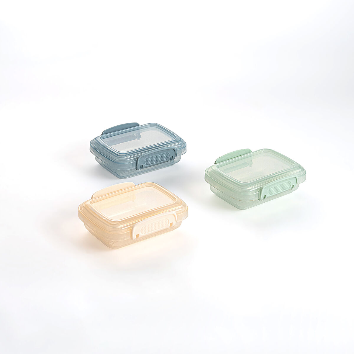 Set de Recipientes de Cocina Herméticos Apilables Quid Minimal 11,5 x 8 x 5 cm 3 Piezas