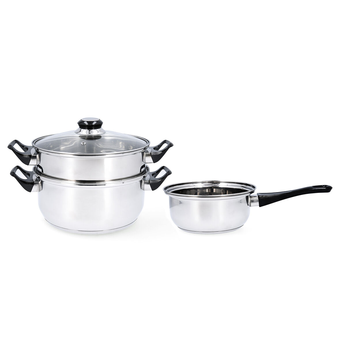 Batería de Cocina Quid Habitat Acero 3 Piezas