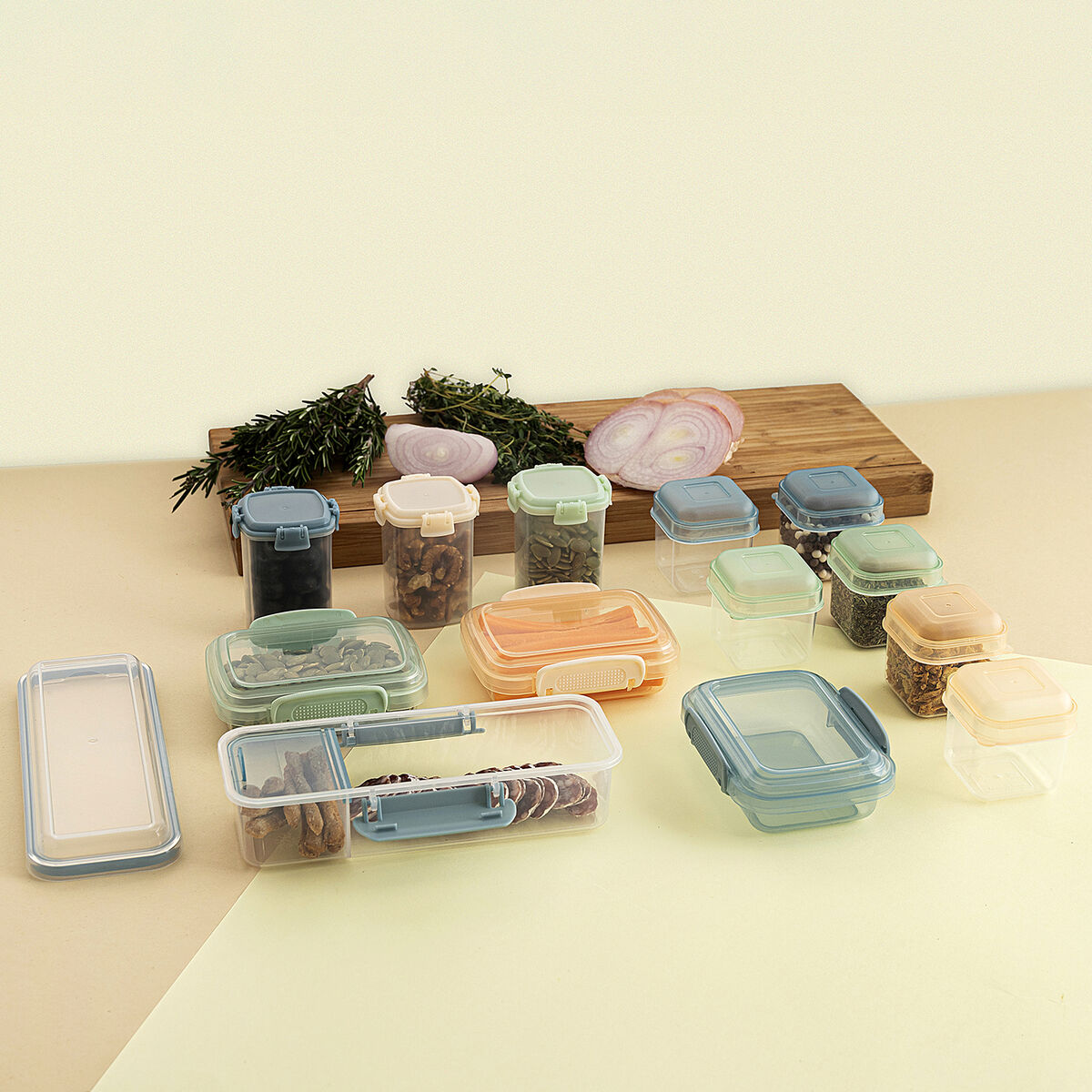 Set de Recipientes de Cocina Herméticos Apilables Quid Minimal 5 x 5 x 6 cm 6 Piezas