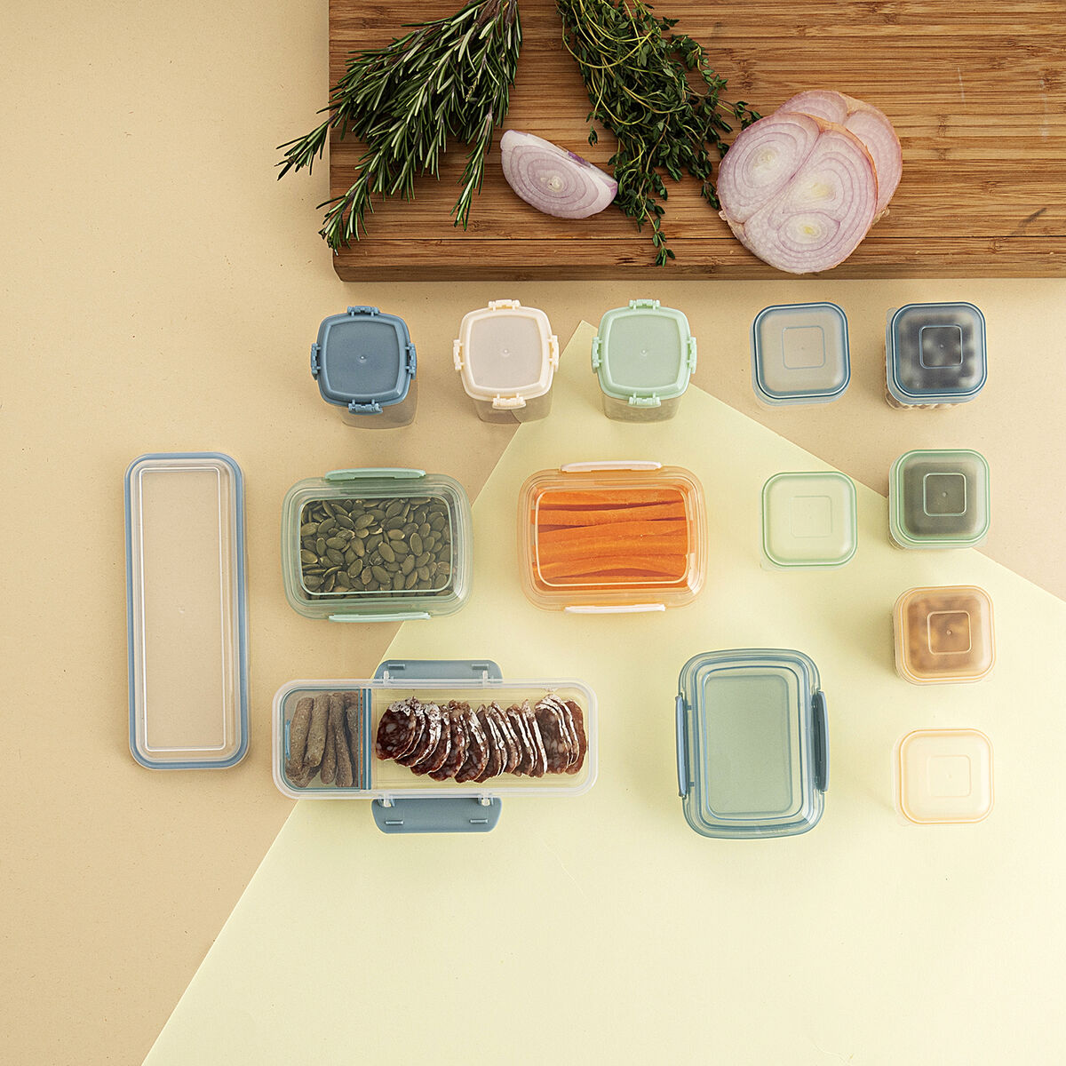 Set de Recipientes de Cocina Herméticos Apilables Quid Minimal 5 x 5 x 6 cm 6 Piezas