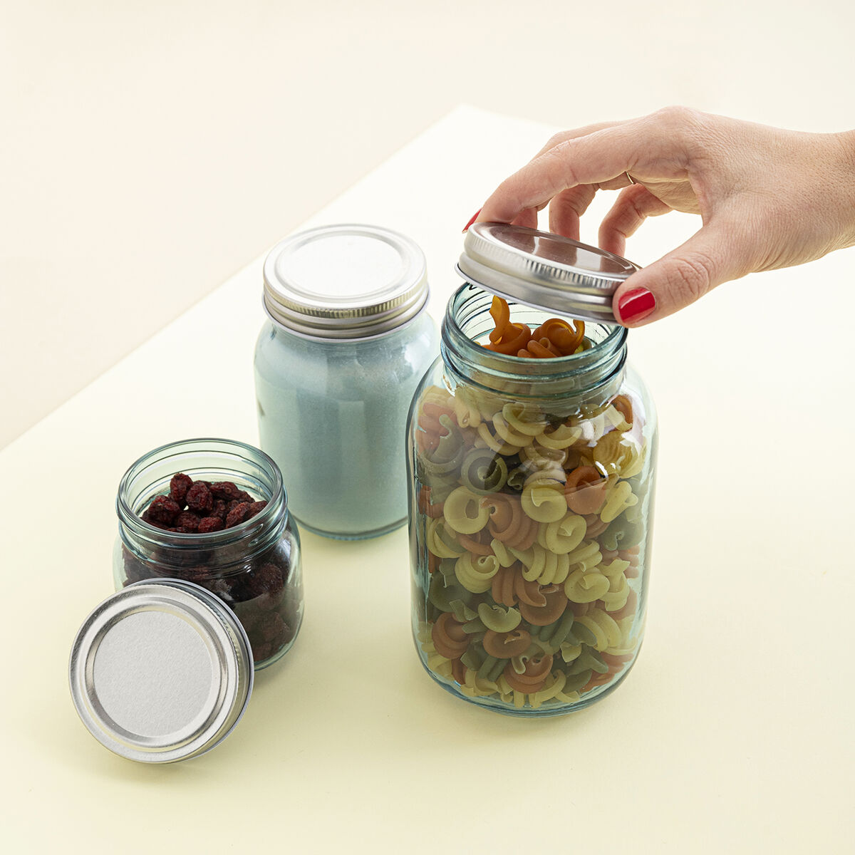 Set de Botes Quid Minimal Beige 100 ml 250 ml 450 ml 3 Piezas