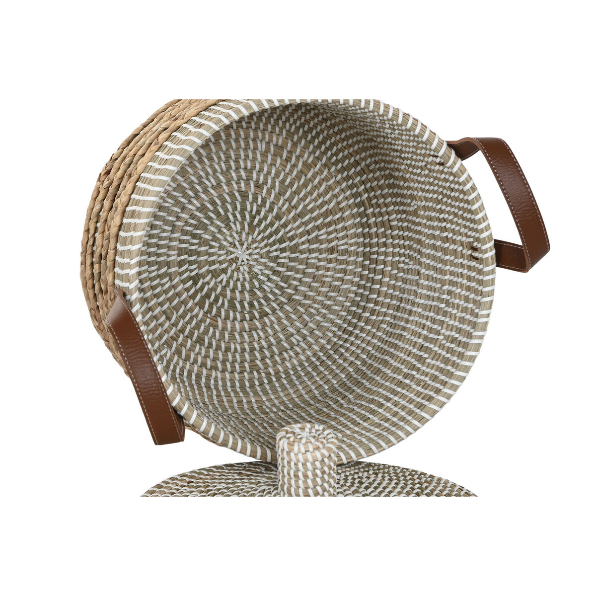 Juego de Cestas Home ESPRIT Marrón Natural Hierba marina (2 Piezas)